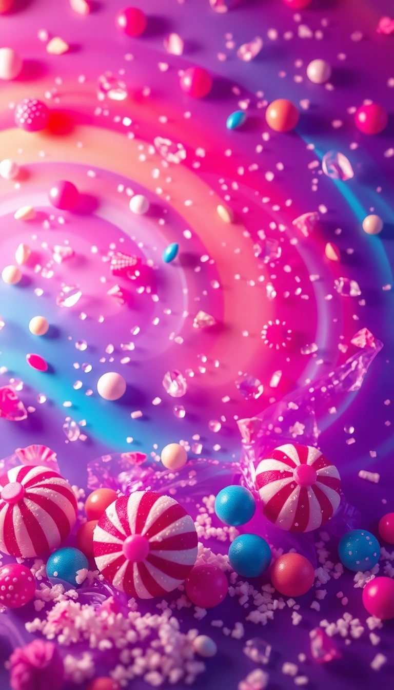 HD iPhone Mixed Candies Close Up Professional Background Stock Photo